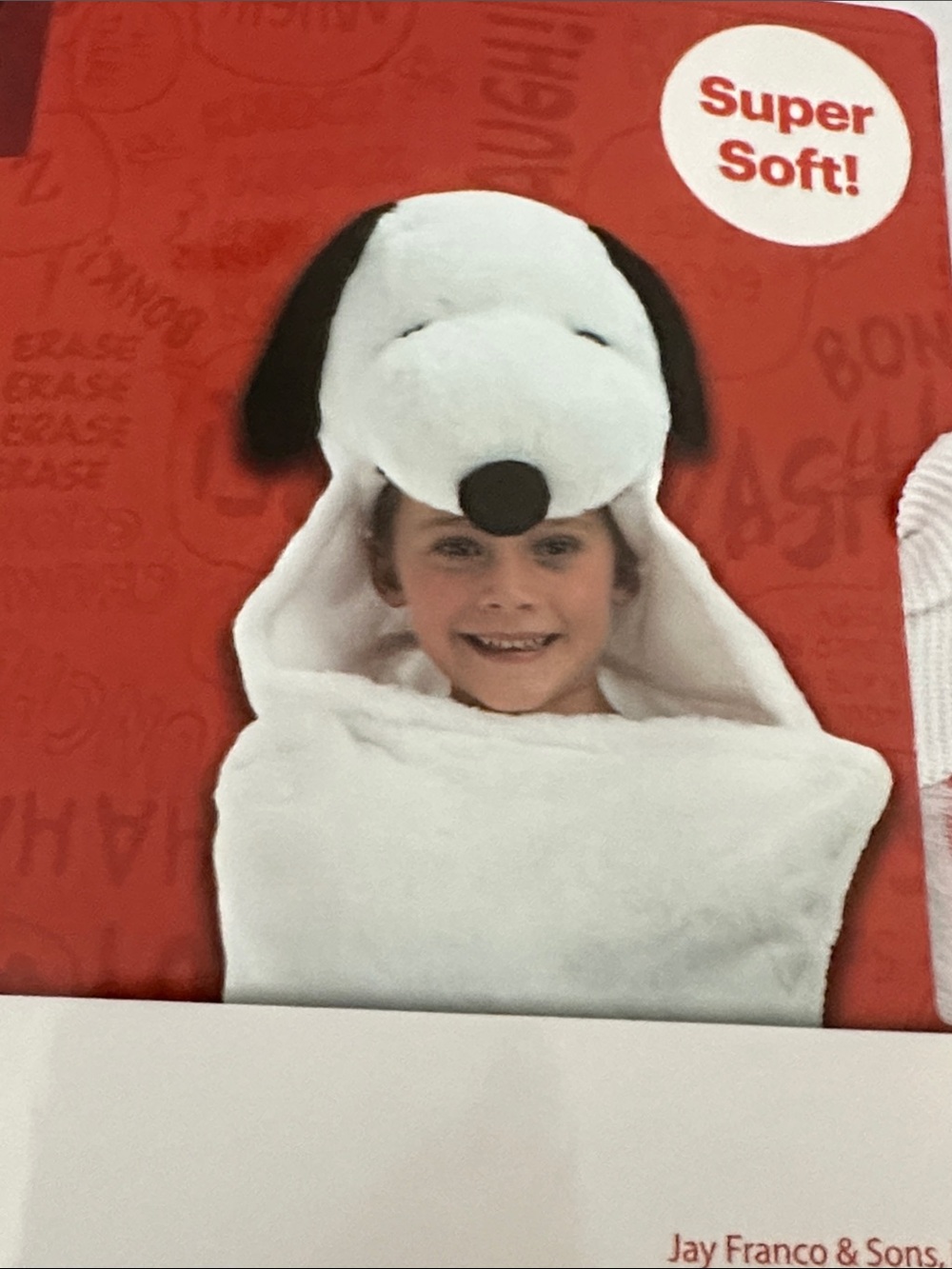 Peanuts Snoopy Plush Pet Hooded Blanket - White & Black - Picture 4 of 5
